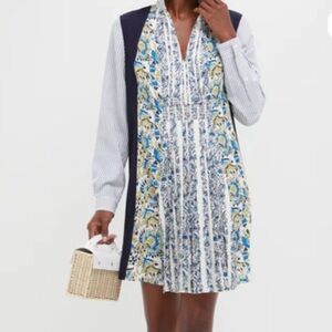 Tuckernuck Blue and White Floral Long Sleeve Dress